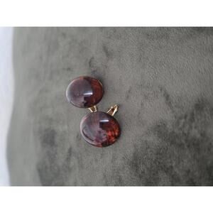 Vintage Napier Brown Lucite Earrings – Screw Back & Clip-On, Gold Tone